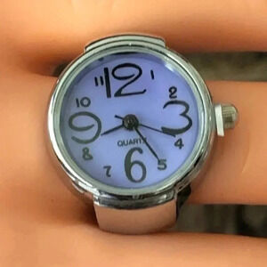 Purple & Silver Analog Stretch Ring Watch NWT